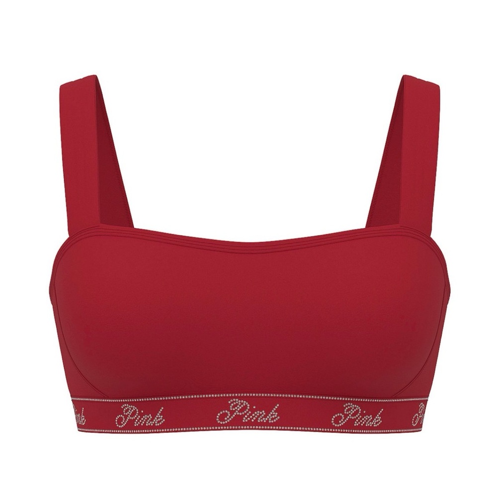 PINK Victoria's Secret Rhinestone Relay Logo sports bra sz XL